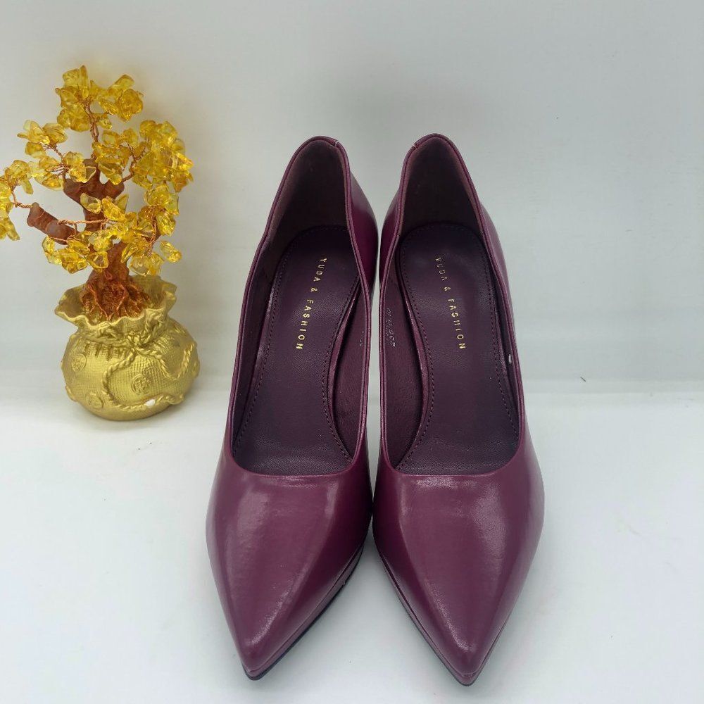 Purple Women's Moda High Heel D'Orsay Pointed Toe Pump Shoes
